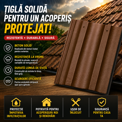 Țiglă Din Beton Pentru Acoperiș AcoperiFix™
