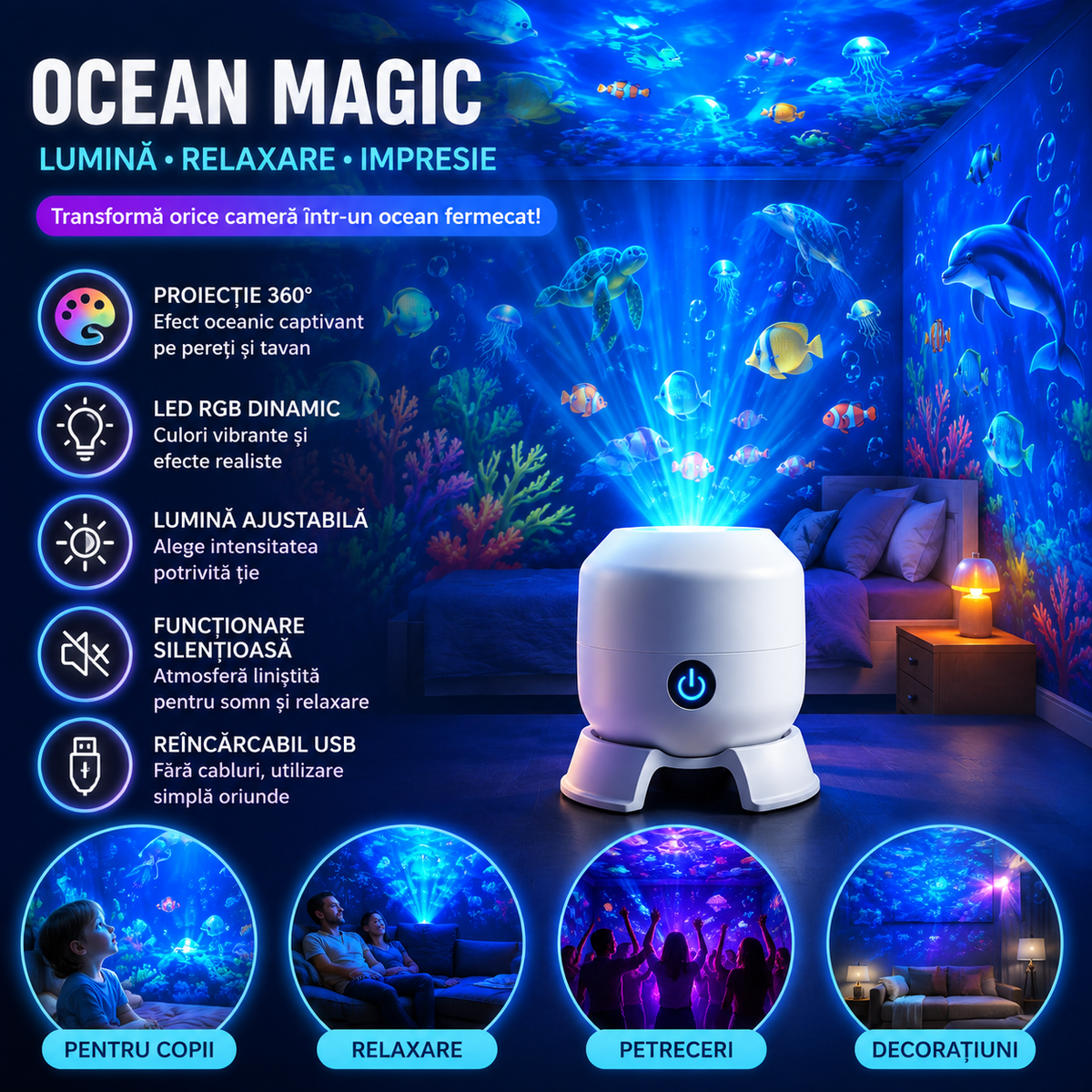 Proiector Oceanic Rotativ AquaVis™